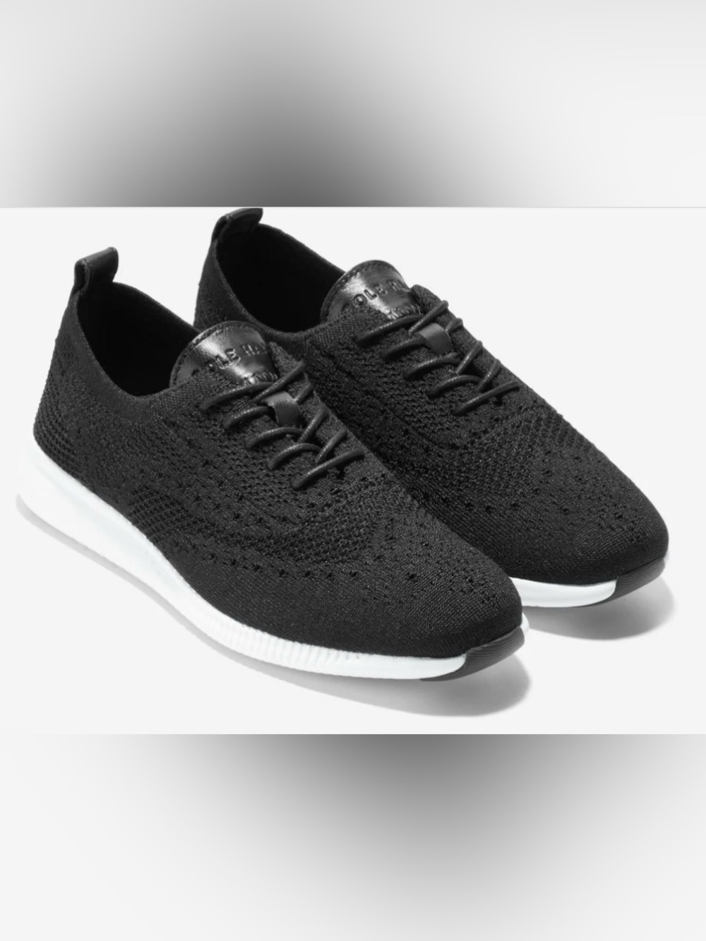 Women's 2.ZERØGRAND Stitchlite™ Wingtip Oxfords Black, New, Size-5 (MSRP$160)
